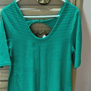 NWT NEW  FRESH PRODUCE Palm Green  Pinstripe MIKA DRESS Medium